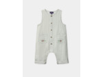 Salopette blanche à rayures vertes sans manches Bébé Garçon