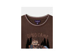 T-shirt marron à manches longues pour garçon avec motif dinosaure