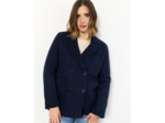 Manteau mi-long uni MARINE Femme