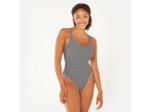 Maillot de bain 1 pièce texturé Femme - Aurely vichy noir et blanc
