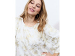 Blouse manches 3/4 unie BLANC Femme
