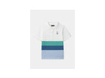polo blanc à rayures pour garçons