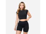 Short seamless de musculation femme, noir