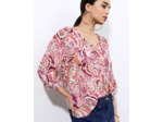 Blouse manches 3/4 imprimée ROSE Femme