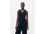 Gilet de costume long en lin