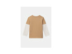 T-shirt beige à manches longues