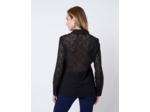 Chemisier manches longues uni NOIR Femme