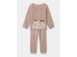 Pyjama rose en velours imprimé léopard Fille