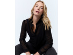 Chemisier manches longues uni NOIR Femme