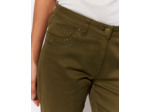 Pantalon 7/8 slim uni KAKI Femme