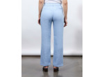 Pantalon long droit uni BLEU CIEL Femme