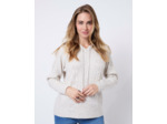 Pull épais en mélange laine uni BEIGE Femme
