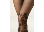 Collant effet chaussettes hautes à fleurs
