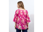 Blouse manches 3/4 imprimé à fleurs ROSE Femme