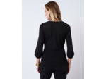 Top manches 3/4 uni NOIR Femme