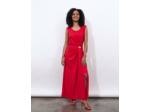 Robe longue unie ROUGE