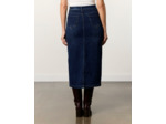Jupe longue en denim unie MARINE