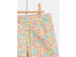 Short jaune imprimé fleuri pour fille