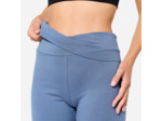 Short de yoga doux taille haute femme, bleu