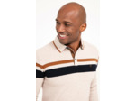Pull col polo rayé Stripe