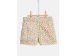 Short jaune imprimé fleuri pour fille