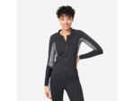Tee shirt manches longues zippé aquagym aquabike Femme - Phoebe noir