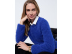 Pull épais uni BLEU Femme