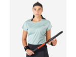 T-Shirt tennis col rond dry soft femme - Dry 500 Vert de gris