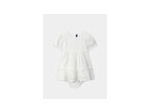 Robe + bloomer brodé, écru, bébé fille