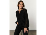 Blouse manches longues unie NOIR Femme
