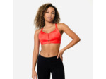 Brassière zippée double maintien fort Femme, Rouge