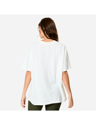 T-shirt oversize, col rond femme - écru