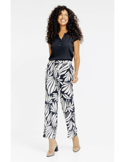 Pantalon large fluide imprimé