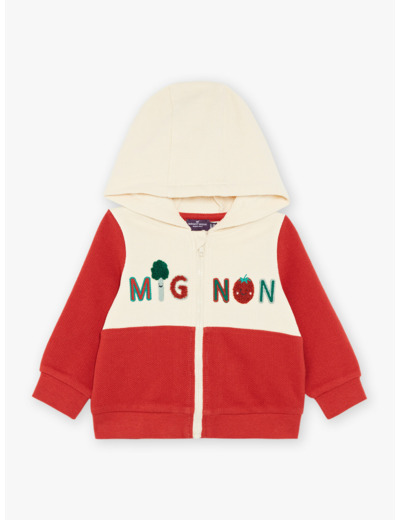 Haut de jogging rouge et vanille à capuche Mignon