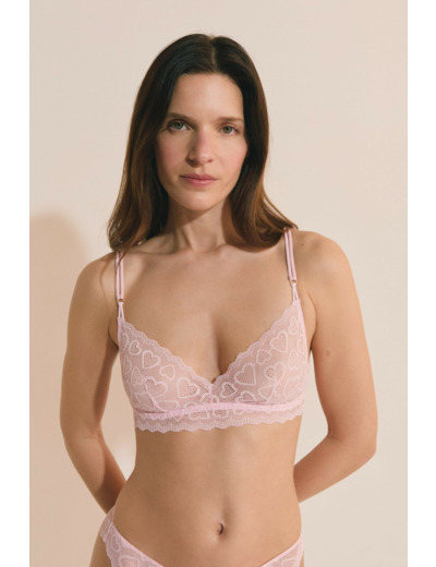 Soutien-gorge brassière à motifs cœurs,Soutien-gorge brassière à motifs cœurs;${refinementColor}