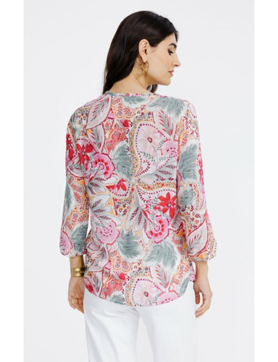 Tunique avec plastron col froufrou