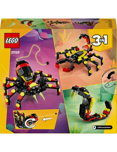 ANIMAL SAUVAGE : L’ARAIGNÉE SURPRENANTE 3 EN 1 LEGO CREATOR 31159