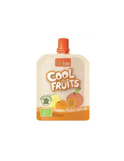 Vitabio Cool Fruits Compote Pomme Pêche Abricot Gourde De 90 G