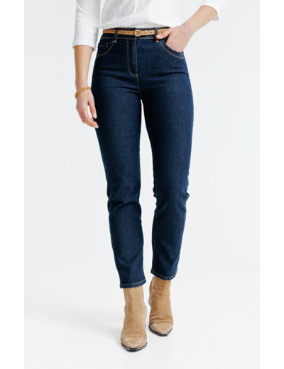 Pantacourt denim broderie lurex