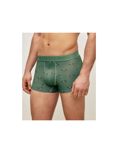 Boxer vert en coton motifs canards