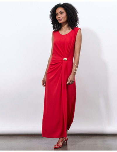 Robe longue unie ROUGE