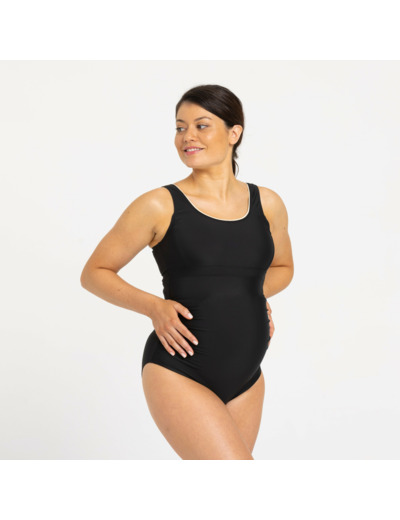 Maillot de Bain Femme 1 Pièce Maternité Nora Noir