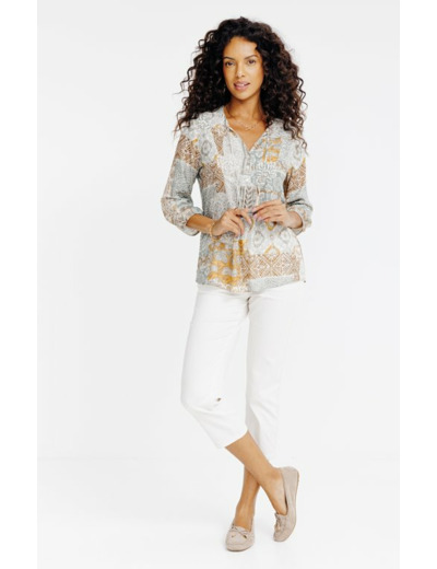 Tunique imprimée patch avec pompon