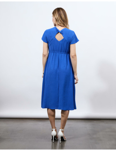 Robe midi unie BLEU