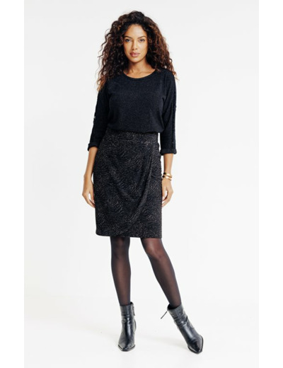 Jupe en maille fantaisie avec doublure