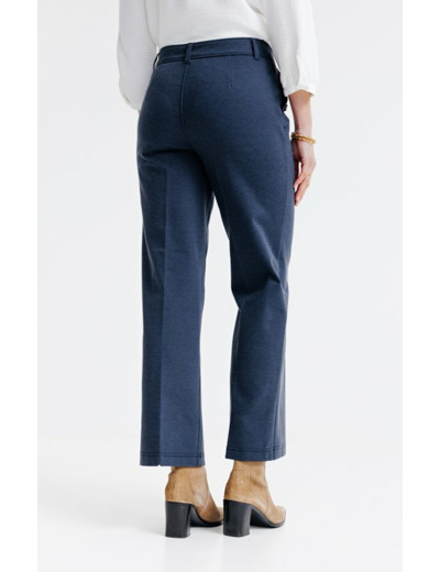 Pantacourt maille aspect jean