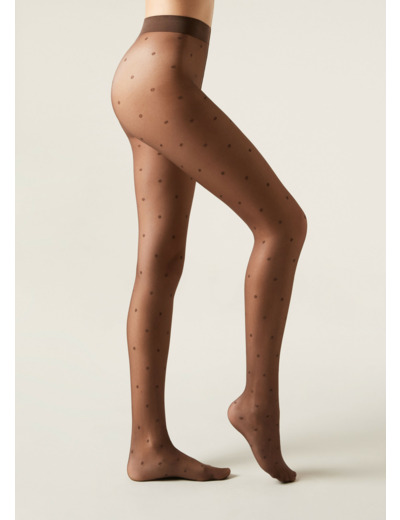 Collant Voile 30 Deniers à Motifs Pois