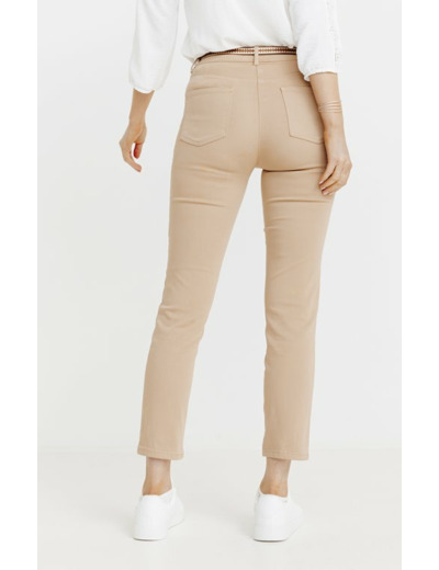 Pantacourt satin stretch avec broderie