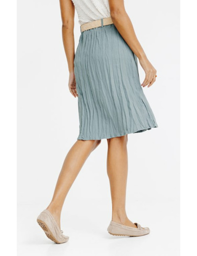 Jupe midi, froissée