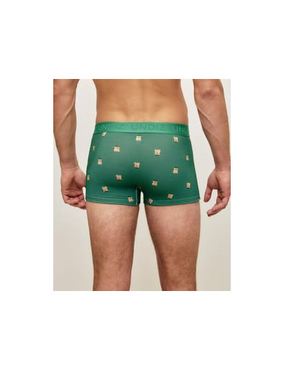 Boxer vert en coton motifs oursons